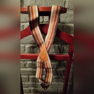 Striped Tan and Brown BEER MUG Suspenders